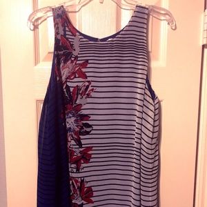 Max Studio Floral & Stripe Blouse